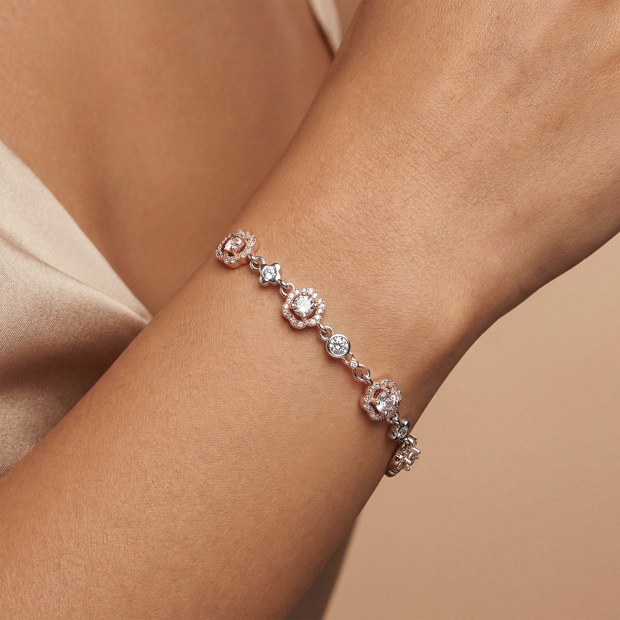 Blossom Radiance 925 Silver Adjustable Bracelet
