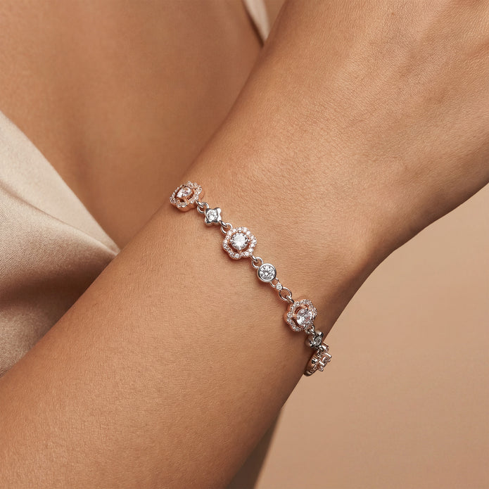 Blossom Radiance 925 Silver Adjustable Bracelet