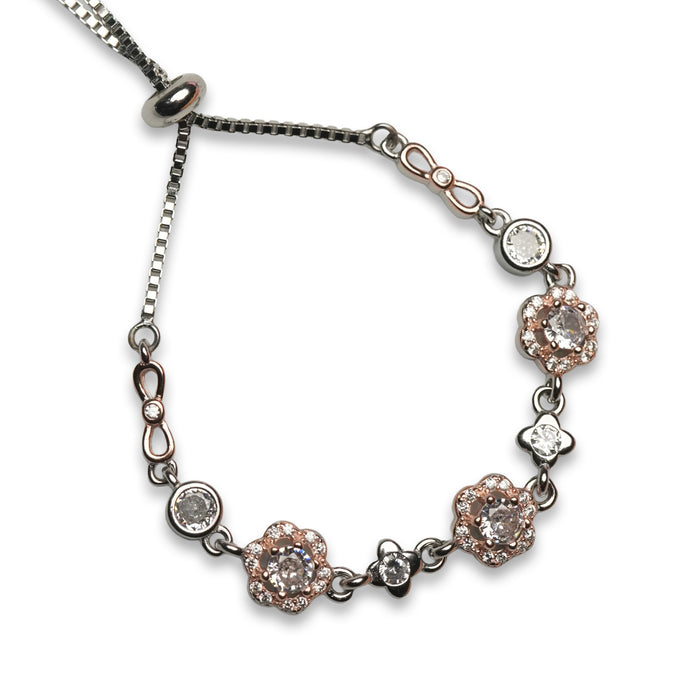 Blossom Radiance 925 Silver Adjustable Bracelet