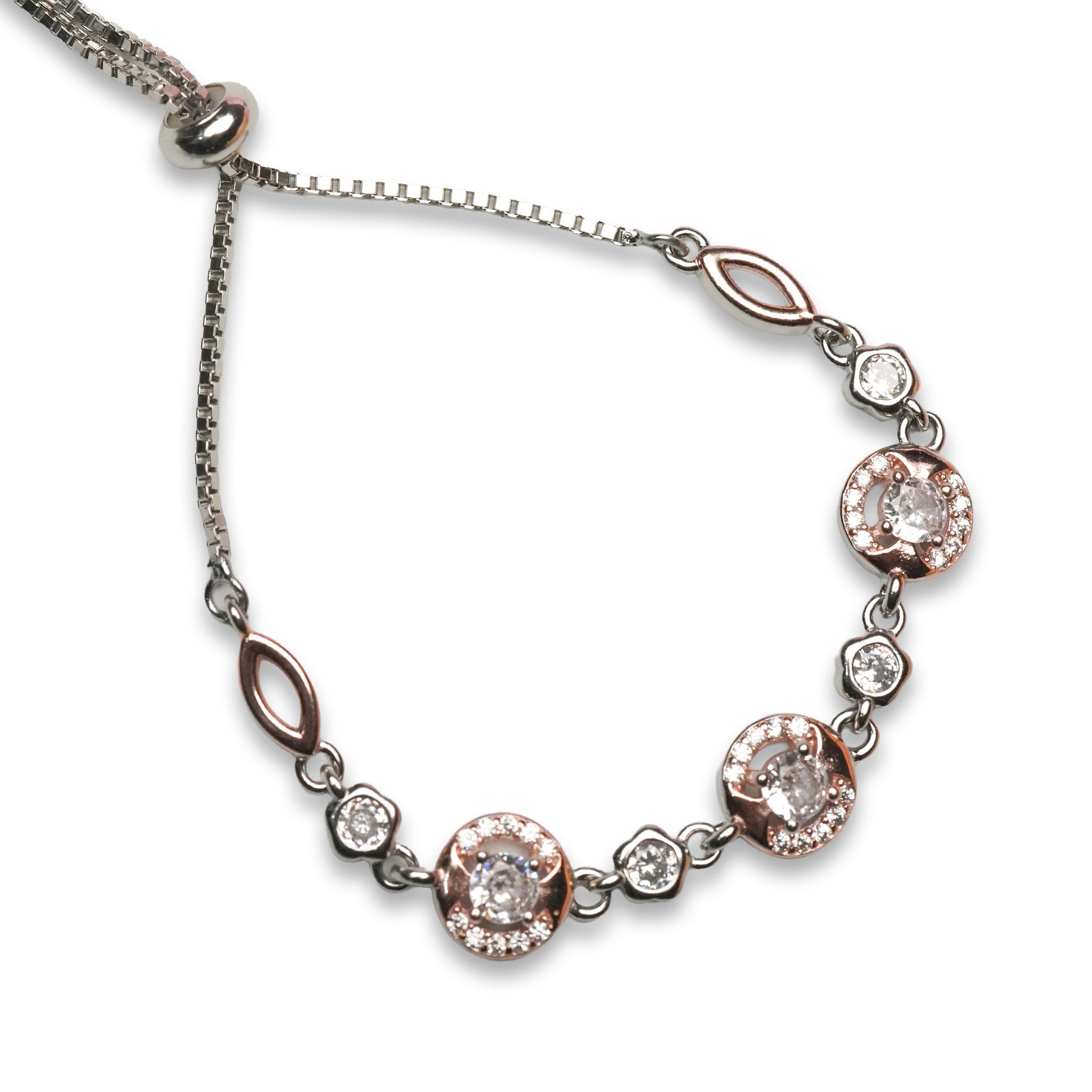 Celeste Halo 925 Silver Adjustable Bracelet