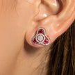 Ruby Trinity Glow 925 Silver Stud Earrings