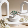 Emerald Petal Mirage 925 Silver Statement Ring