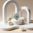 Emerald Petal Mirage 925 Silver Statement Ring