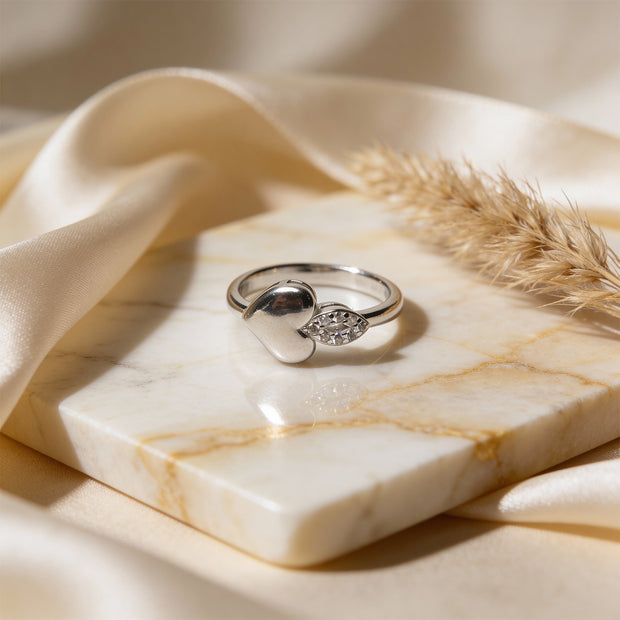 Petite Heart Duo 925 Silver Ring