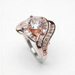 Rosé Wave Baguette 925 Silver Ring