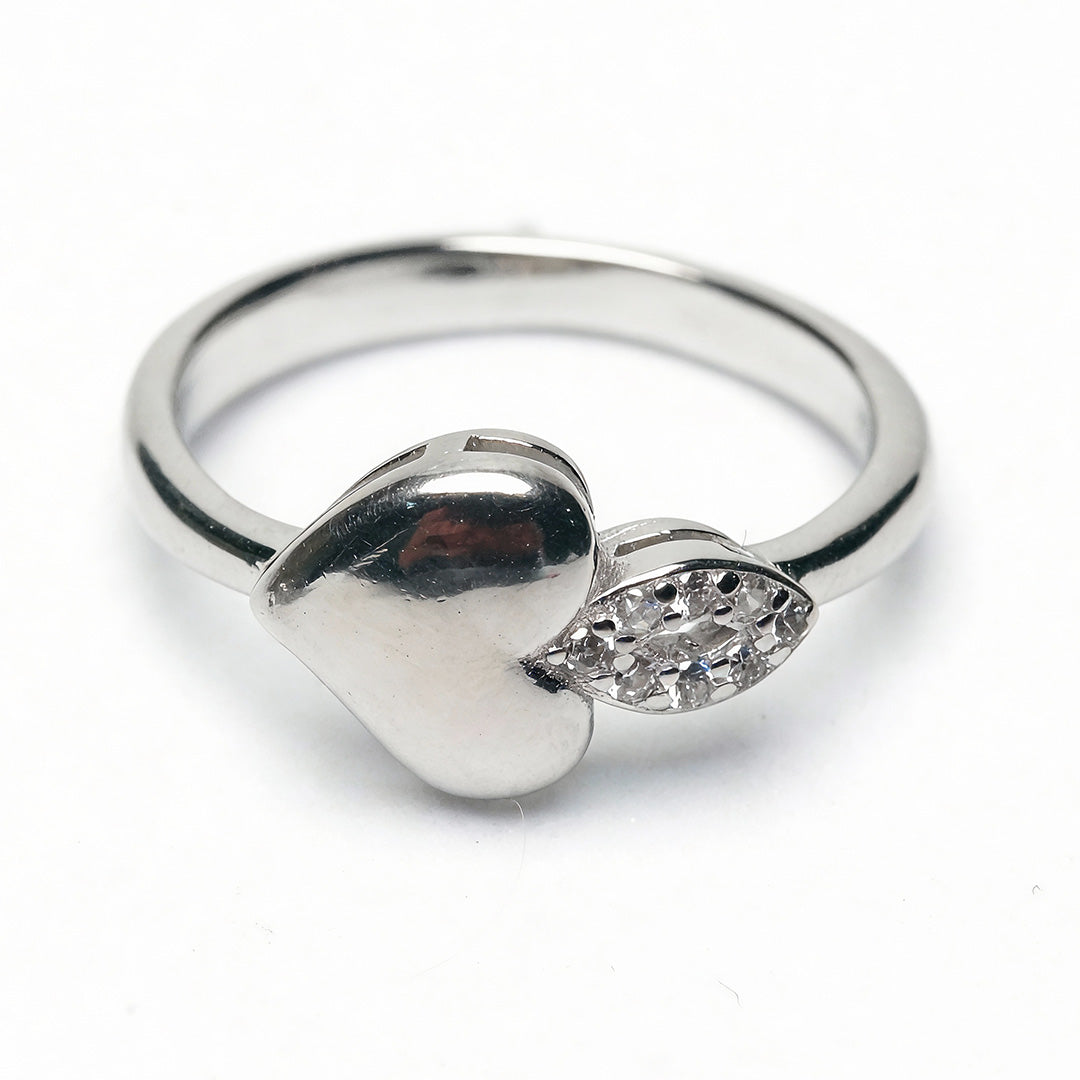 Petite Heart Duo 925 Silver Ring