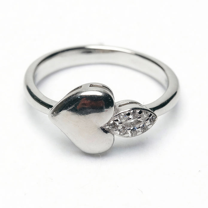Petite Heart Duo 925 Silver Ring