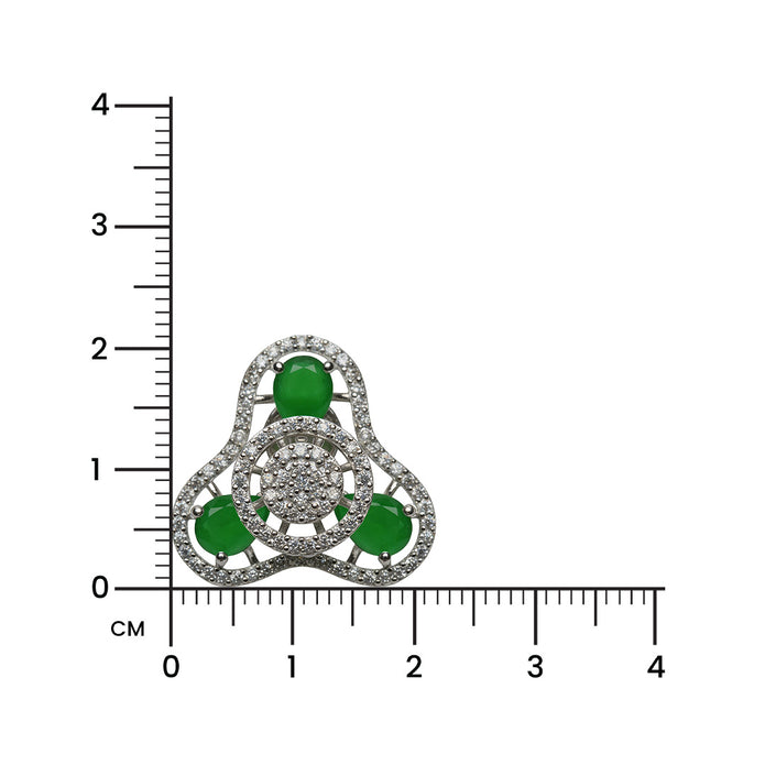 Emerald Halo Bloom 925 Silver Stud Earrings