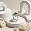 Emerald Crest Square 925 Silver Ring