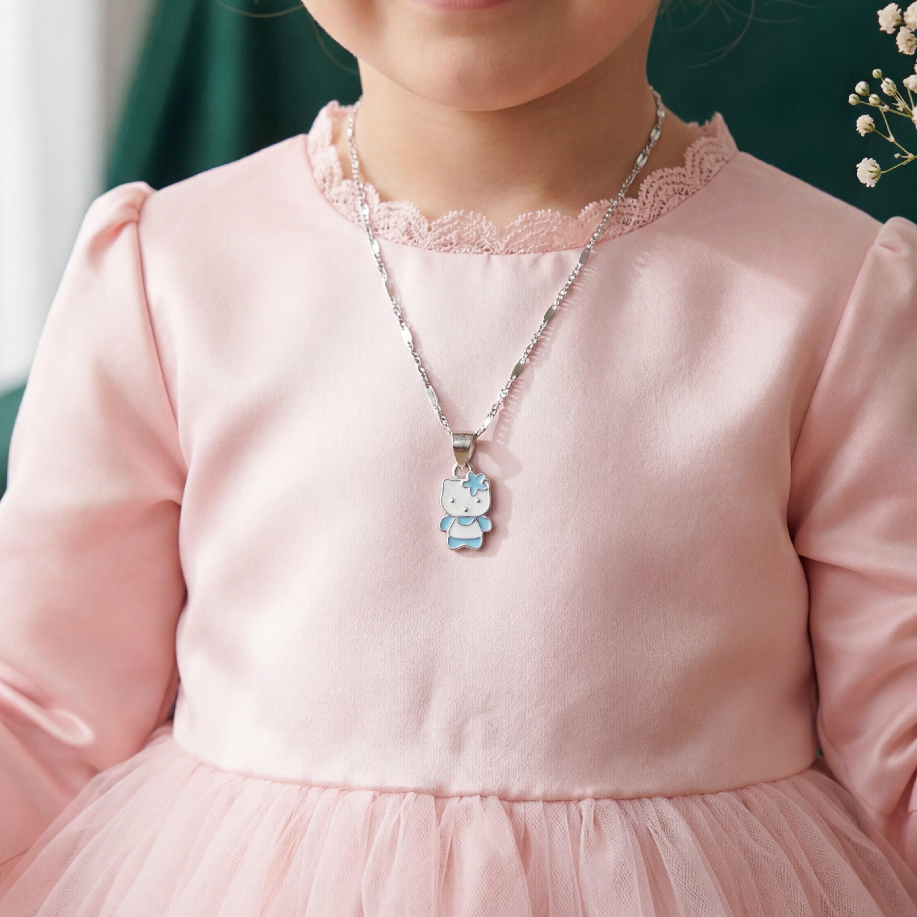 Nilo 925 Kids Jewellery Kitty Bloom Set