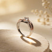 Dual Band Rosé Solitaire 925 Silver Ring