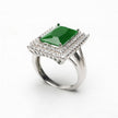 Emerald Crest Square 925 Silver Ring