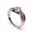 Dual Band Rosé Solitaire 925 Silver Ring