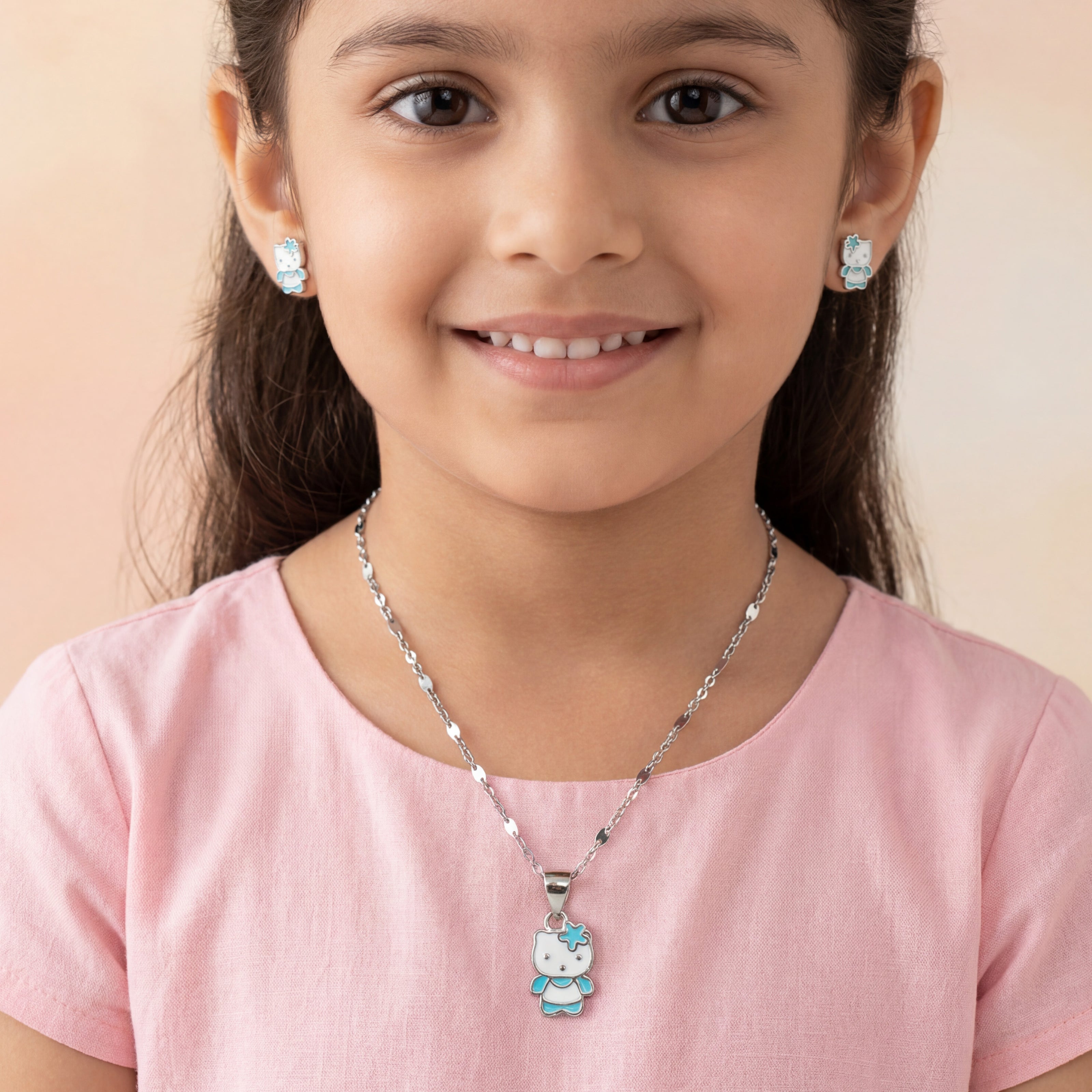 Nilo 925 Kids Jewellery Kitty Bloom Set