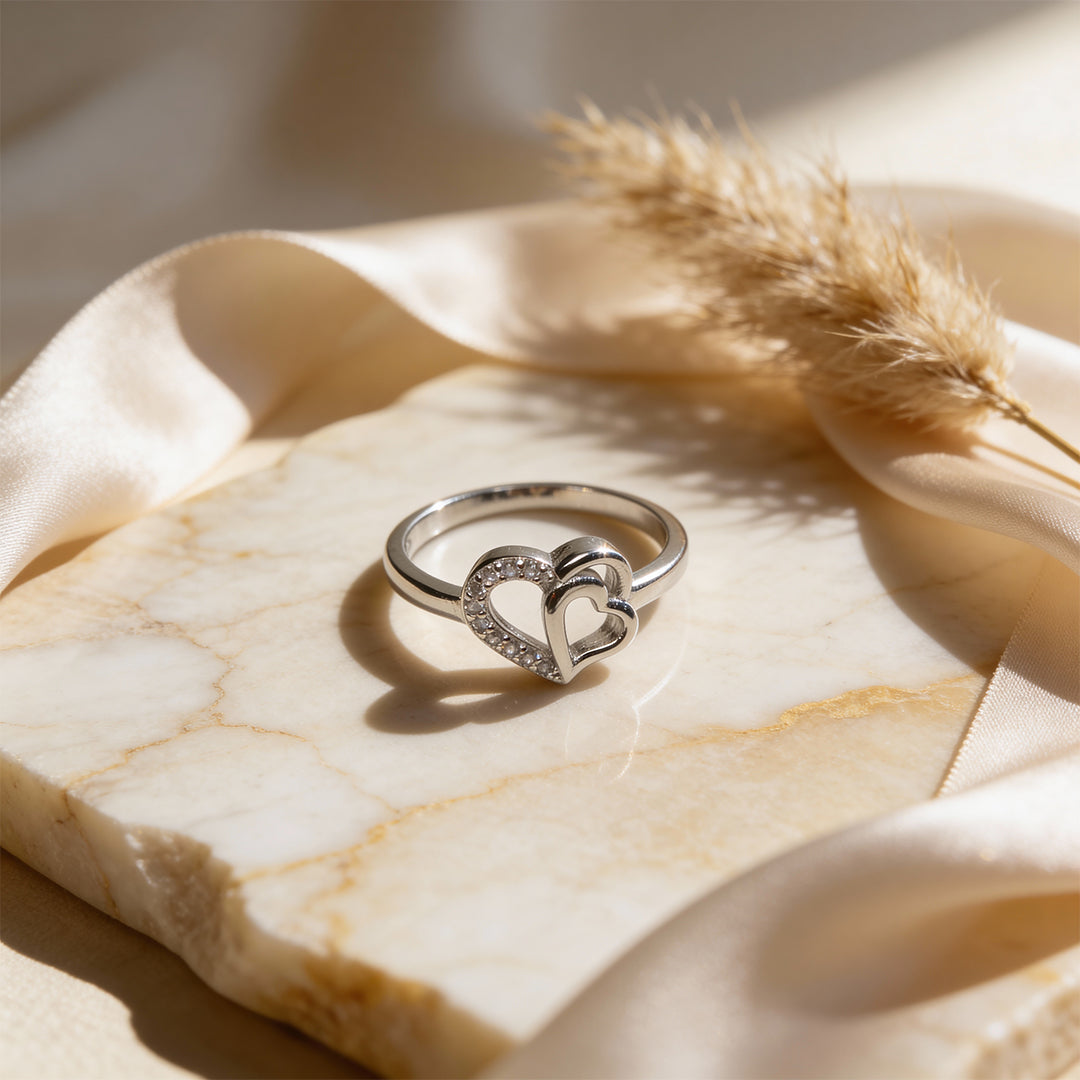 Open Heart Whisper 925 Silver Ring