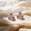 Ruby Trinity Glow 925 Silver Stud Earrings