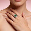 Emerald Crest Square 925 Silver Ring