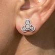 Crystal Orbit Trio 925 Silver Stud Earrings