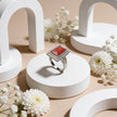 Ruby Frame Elegance 925 Silver Ring