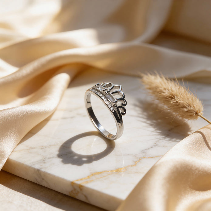 Crown Petite Sparkle 925 Silver Ring
