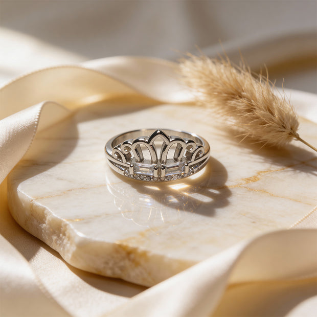 Crown Petite Sparkle 925 Silver Ring