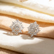 Crystal Starburst Bloom 925 Silver Stud Earrings
