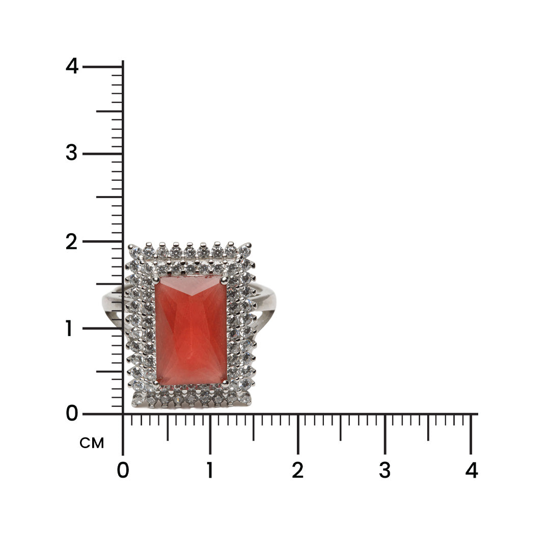 Ruby Frame Elegance 925 Silver Ring