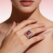 Ruby Frame Elegance 925 Silver Ring