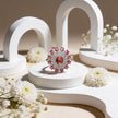 Crimson Bloom Royale 925 Silver Ring