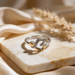 Dual-Tone Heart Embrace 925 Silver Ring
