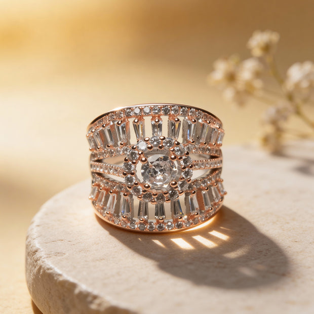Rosé Ribbon Luxe 925 Silver Ring