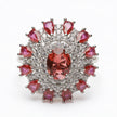 Crimson Bloom Royale 925 Silver Ring
