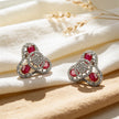Ruby Trinity Glow 925 Silver Stud Earrings