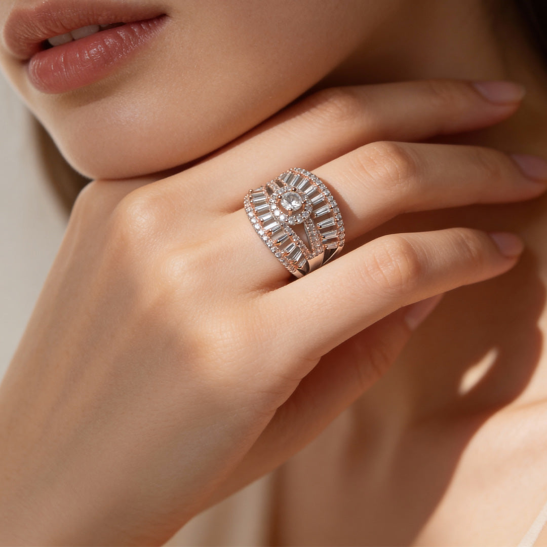 Rosé Ribbon Luxe 925 Silver Ring