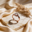 Rosé Halo Solitaire 925 Silver Ring