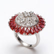 Scarlet Halo Royale 925 Silver Statement Ring