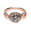 Rosé Halo Solitaire 925 Silver Ring