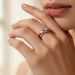 Rosé Halo Solitaire 925 Silver Ring