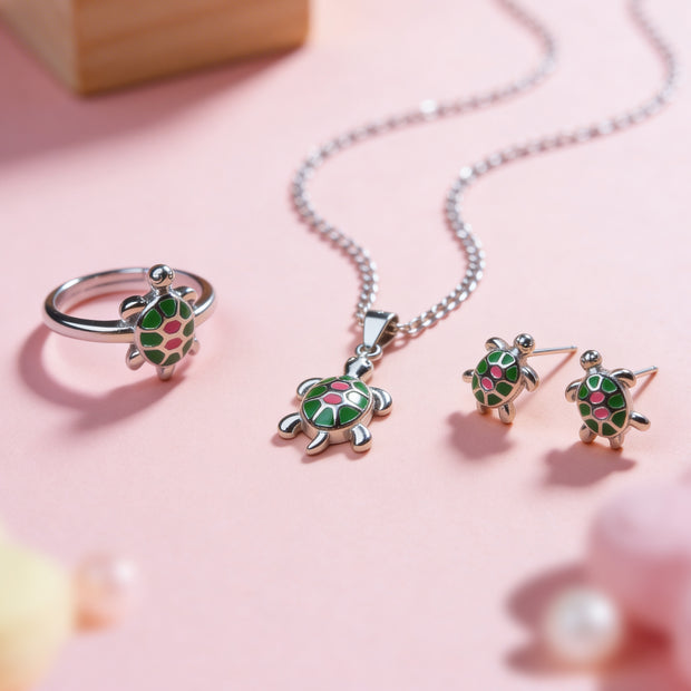 Nilo 925 Kids Jewellery Tiny Turtle Treasure Set