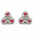 Ruby Trinity Glow 925 Silver Stud Earrings