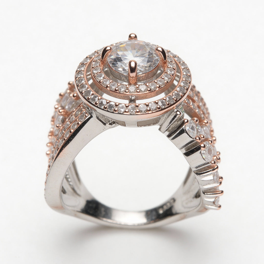 Rosé Halo Grandeur 925 Silver Ring