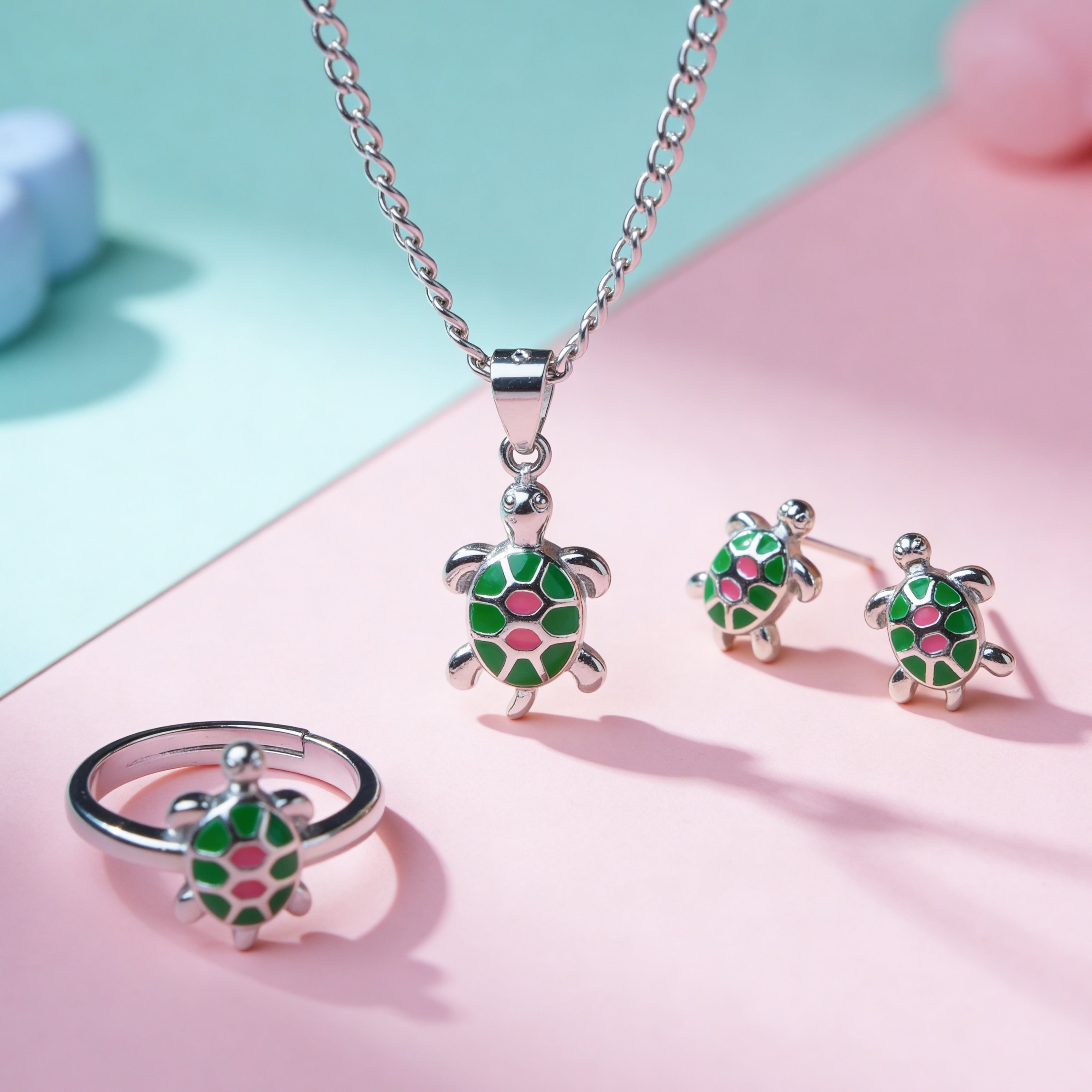 Nilo 925 Kids Jewellery Tiny Turtle Treasure Set