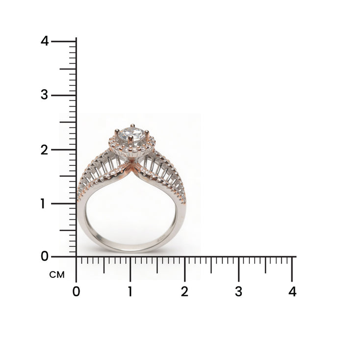 Rosé Elevated Halo 925 Silver Ring
