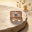 Grand Rosé Multi-Row 925 Silver Ring