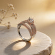 Grand Rosé Multi-Row 925 Silver Ring