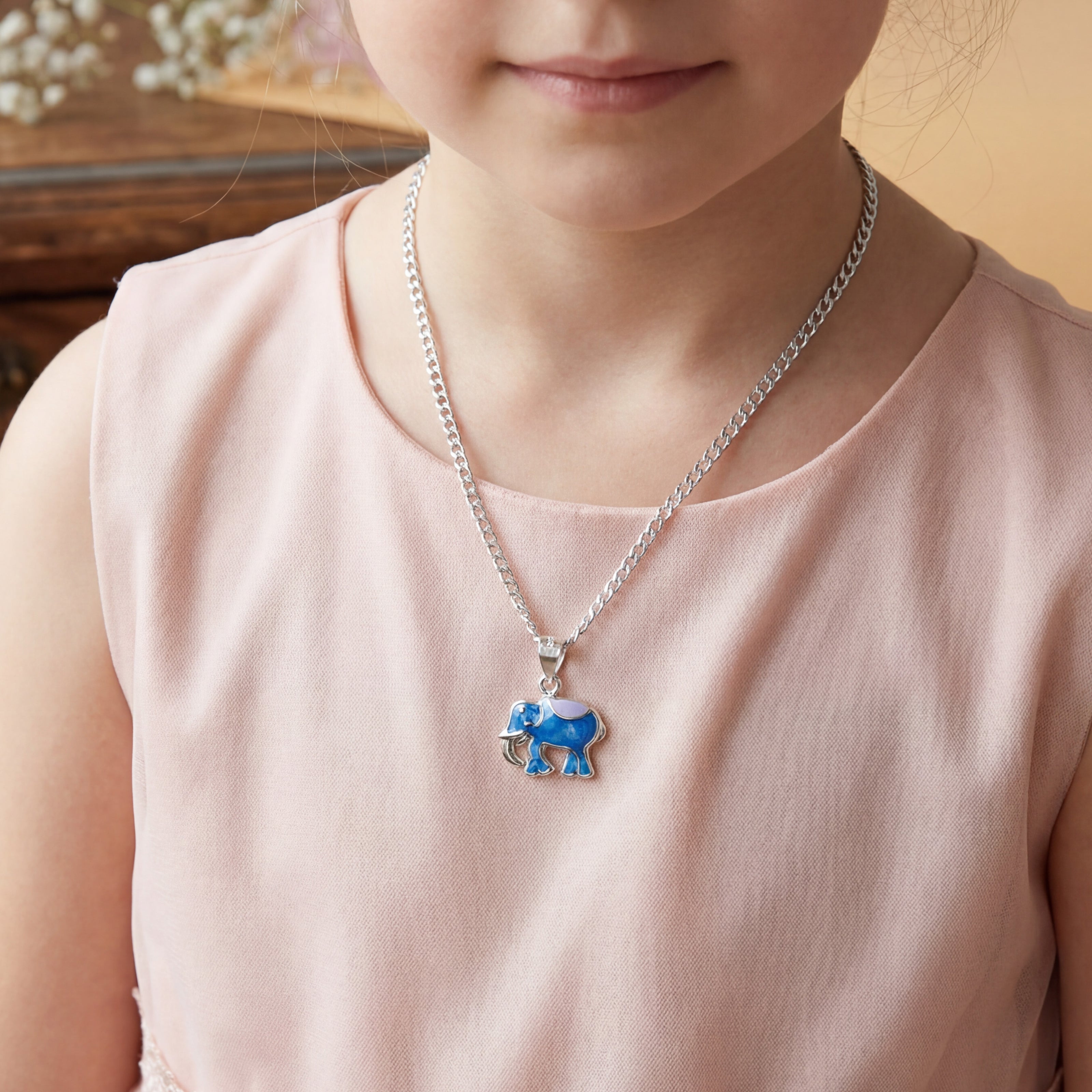 Nilo 925 Kids Jewellery Royal Blue Elephant Set