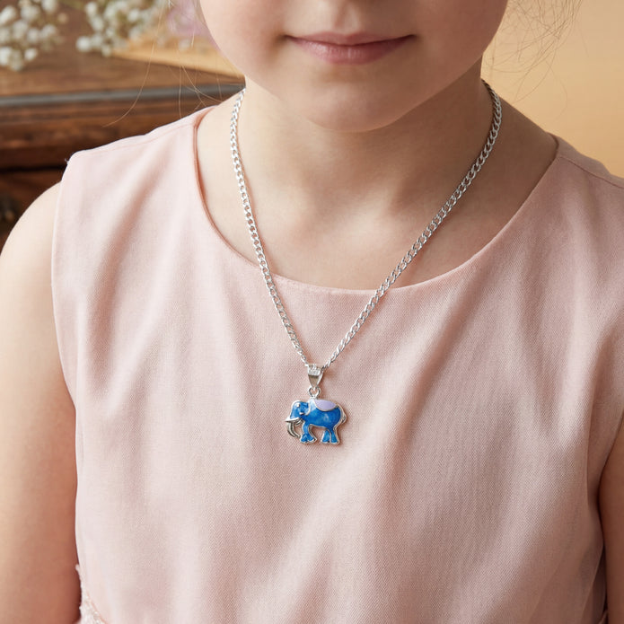Nilo 925 Kids Jewellery Royal Blue Elephant Set