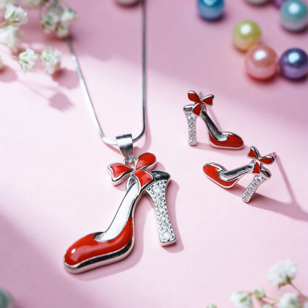 Nilo 925 Kids Jewellery Princess Heel Sparkle Set