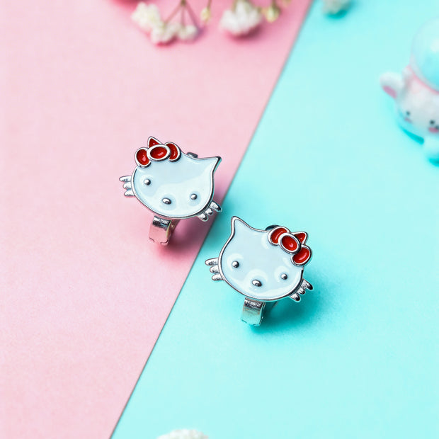 Nilo 925 Kids Jewellery Kitty Bow Stud Earrings