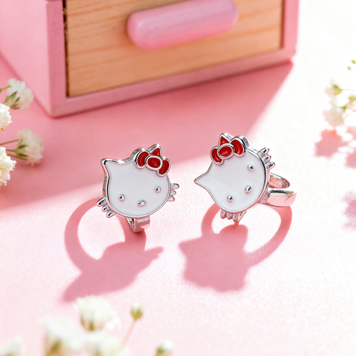 Nilo 925 Kids Jewellery Kitty Bow Stud Earrings